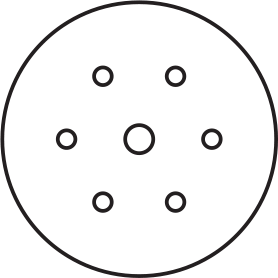 6 inch disc with 7 holes