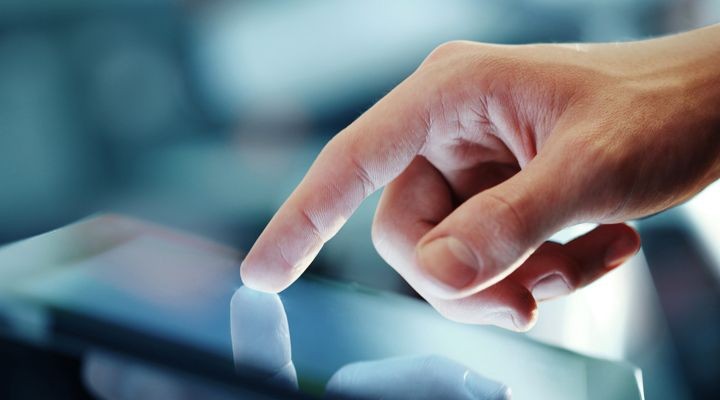 Hand Touching Capacitive Display Touch Screen