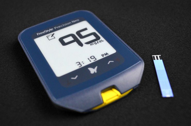 blood glucose reader and test strip